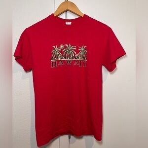 Anvil Red Palm Tree Hawaii T-Shirt